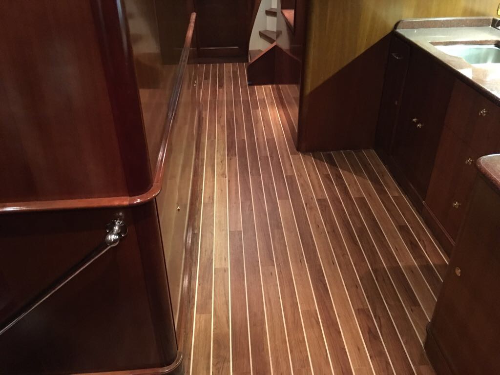 sailboat interior teak